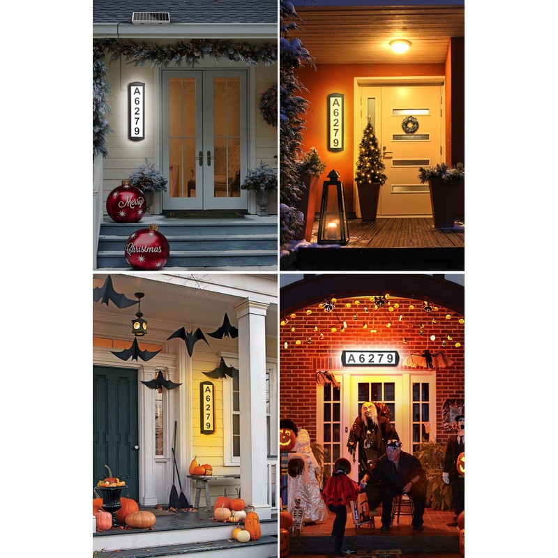 T-SUN Solar House Numbers for Outside Light up, Solar Address