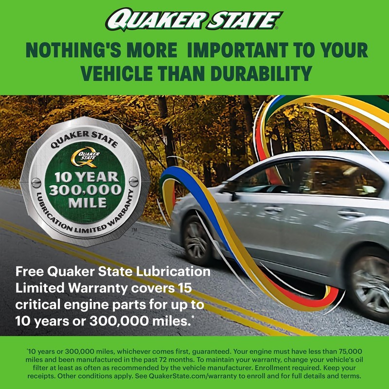 Quaker State High Mileage 10W-30 Synthetic Blend Motor Oil (1-Quart,