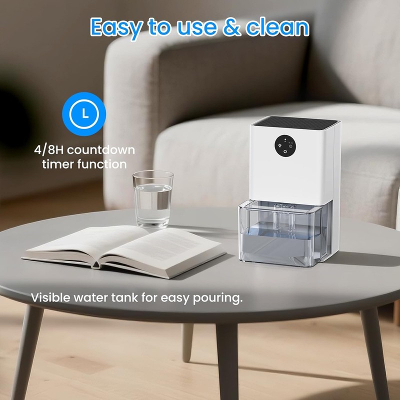 Dehumidifier, 1500ML (50 OZ) Small Dehumidifier for Home (300 Sq.