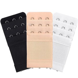 Hantoc 3 Pieces Bra Extender Elastic Bra Extension 3 Hooks Extension Strap for Women Bra Extenders