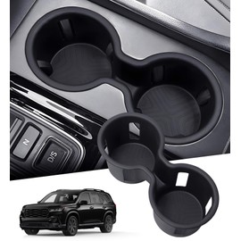 KATORN Center Console Cup Holder Inserts for Honda Pilot 2023-2025 & Passport 2024-2025 & Ridgeline 2024-2025, Interior Accessories TPE Car Cup Holder for 23-25 Pilot & 24-25 Passport/Ridgeline, Black