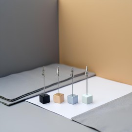 4 Pcs Memo Clip Holders Stand with Alligator Clasp Pictures Card Paper Note Clip for Office Home Use, Paper Stand for Desk, Office Memo Holders (4 Color)