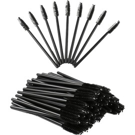Cepillos de pestañas, 300 unidades, desechables para pestañas, cejas, pestañas, cepillo para pestañas, extensiones de pestañas, kit de pinceles para extensiones de pestañas postizas (negro)