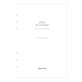 Filofax Calendar Diary Refill, A5 Size, Week-to-View with Appointments, Minimal Diary Pack, Vertical, White Paper, Multilingual: Five Languages, 2025 (C68593-25)
