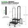 LUCKUP Step Stool with Handle, 2-Step Stools with Adjustable Handrail