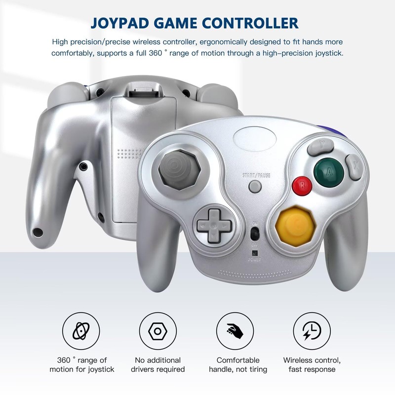 BSDLIET Upgraded Wireless Controller for NGC With Adapter Gamepad Replacement