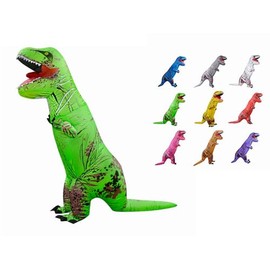 [Homie Home] Adult Kids T-Rex Inflatable Suit Cosplay Clothes (Adult Size: Green)