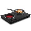 CUSIMAX Double Burner, 1800W Ceramic Electric Hot Plate for Cooking,