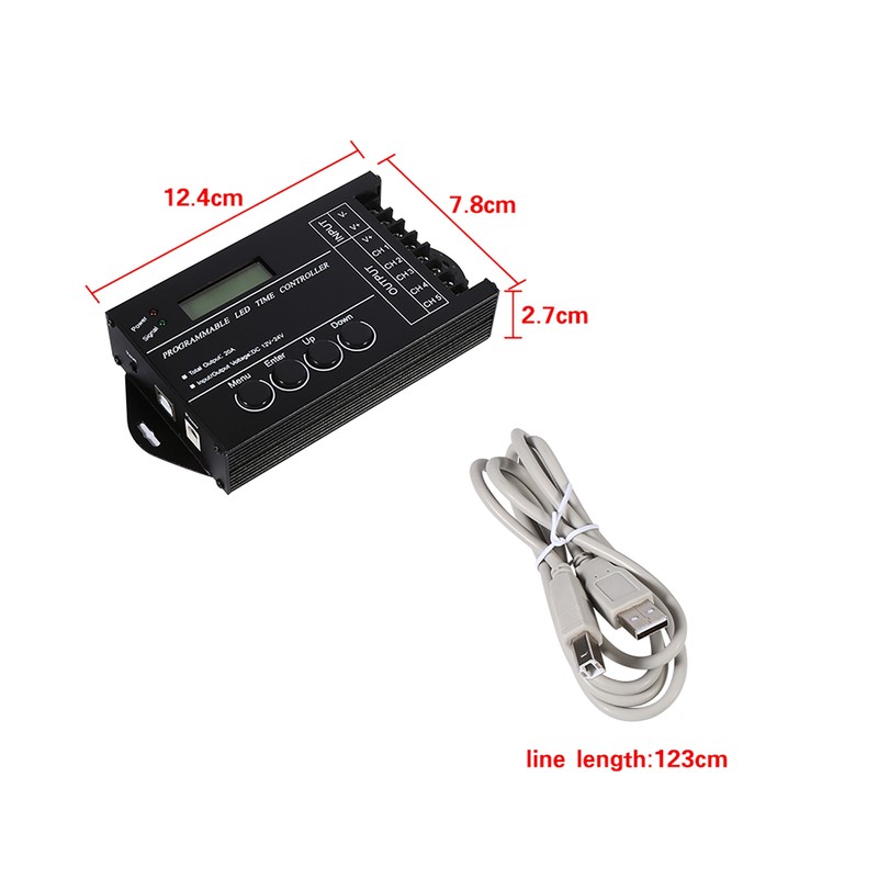 DC12/24V 20A Programmable LED Time Controller 5 Channels Color Adjustable