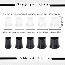 10 Pairs of Heel Protectors, Heel Protector, High Heels, Heel Protection, Stiletto Heel Protection Shoes, Transparent, Black, Xx/XS/S/M/L 5 Sizes - For Weddings, Celebrations, Outdoor Activities