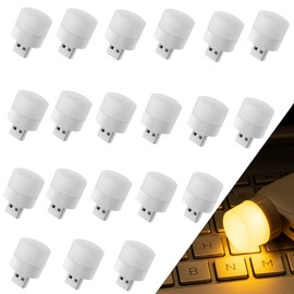 VICBOND USB Night Light, USB LED Light, Energy-saving Light, Compact LED Bulb, Portable Lighting, Ambient Lighting, Decorative Lamp, Mini Usb Light for Car, Bedroom, Nursery, Bathroom (Warm,20Pcs)