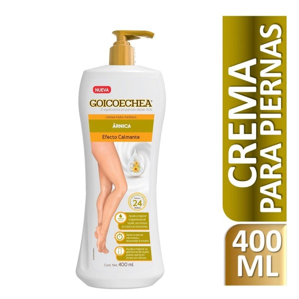 Goicoechea Árnica Toning & Emollient Lotion Cream for Legs Calming Touch Zonas Con Várices, 400 ml / 13.5 fl oz