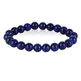 Fadcaer Crystal Bracelet 8mm Healing Crystal Bracelet Natural Gemstone Bead Bracelet Stretch Bead Bracelet Crystal Bracelets Beaded Bracelets for Healing Jade Bracelet Gift for Women Men (Blue)