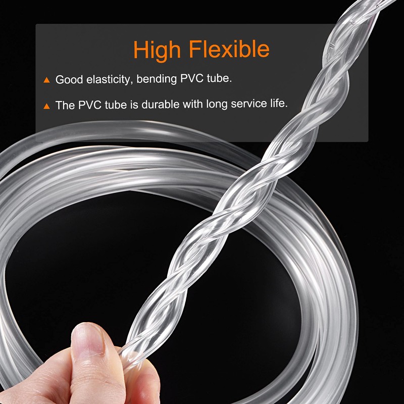 sourcing map PVC Transparent Hose Vinyl Hose 7 mm ID