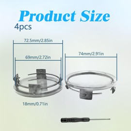 Amazleer Set of 4 Hub Caps 75 mm for Mercedes, Wheel Hub Caps, Wheel Hub Caps with Valve and Screwdriver (Hub Caps)