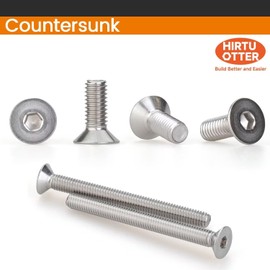 M4 x 8mm 80 Pcs Flat Head Socket Cap Screws, Countersunk Bolts, DIN 7991, 304 Stainless Steel, Fully Threaded, Bright Finish, Allen Hex Drive, Includes Hex Wrench, for Furniture, DIY, 3D Printing