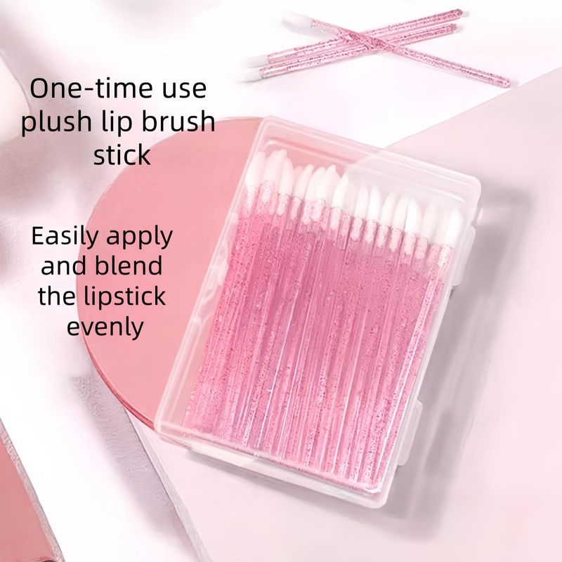 100 PCS Disposable Eyeliner and Disposable Lip Brushes Brush