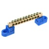 sourcing map Terminal Ground Bar Screw Block Barrier Brass 10