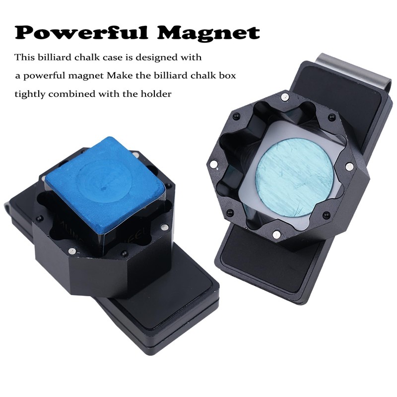 CUEELF Pool Chalk Holder Billiard Chalk Case Mini Portable Magnetic