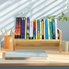 Desktop Bookshelf Organizer, Wood Office Tabletop Book Storage Rack, Tilting