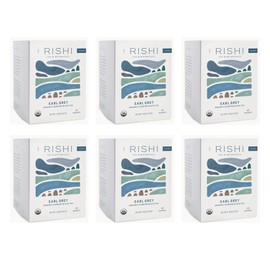 Rishi Tea Earl Grey Tea - Organic Sachet Tea Bags, Pure Black Tea with Bergamot Oil, Energizing & Caffeinated - 15 Count (Pack of 6)