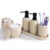 6-Piece Bathroom Accessories Set - Resin Bathroom Set, Lotion Dispenser,