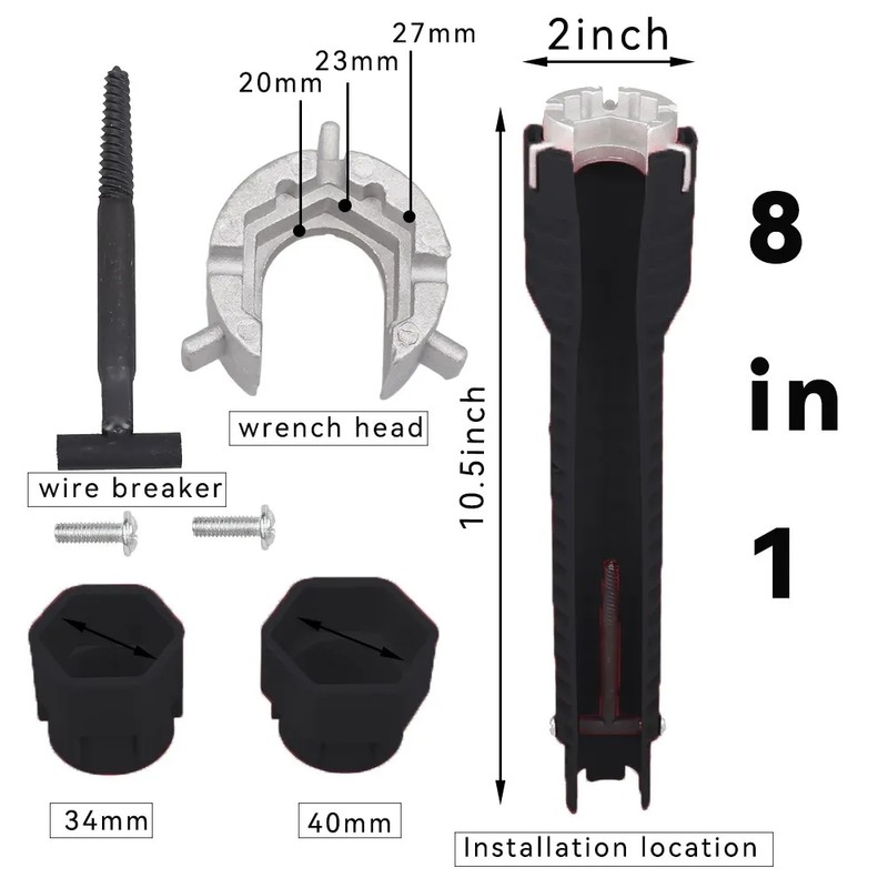 8-in-1 Faucet Wrench for Kitchen Sink Repair – Multifunction Plumbing