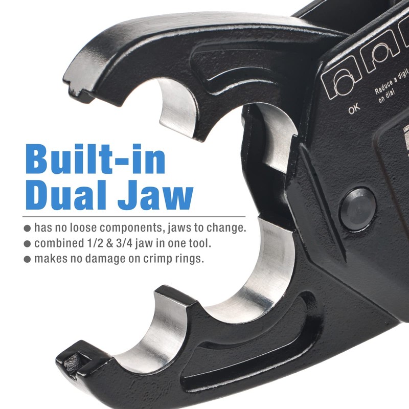 IWISS Combo Angle Head Pex Pipe Plumbing Crimping Tool for