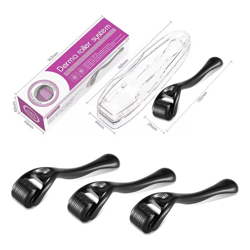 3pzs Rodillo Facial Titanio 0.33mm Para Colágeno