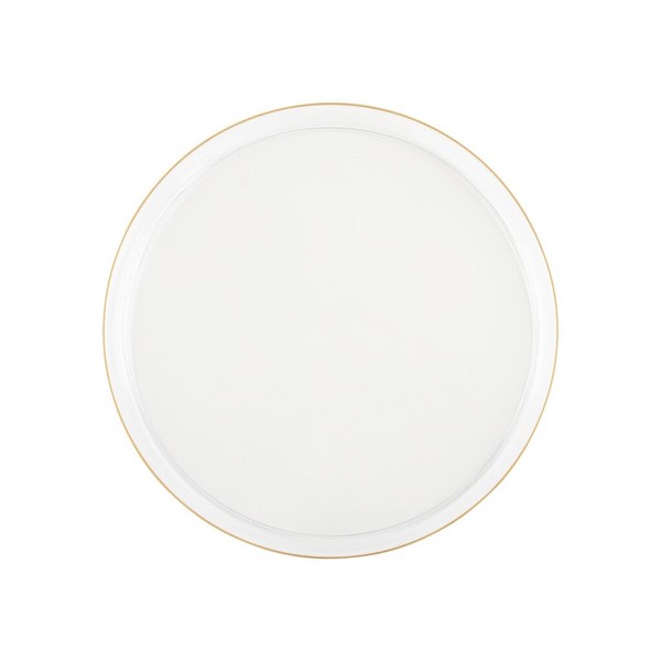 8 inches Clear Salad Plates with Gold Rim – Disposable,