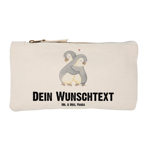 Mr. & Mrs. Panda Make Up Bag Penguins Cuddle, White
