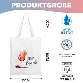 QITIXI:OU Aperol Spritz JGA Bag, Aperol Spritz Gift Fabric Bag, Printed Cotton Bag, Holy Aperoli Jute Bag, Shopping Bag, Tote Bag, Women's Shopping Bag for Cocktail Lovers