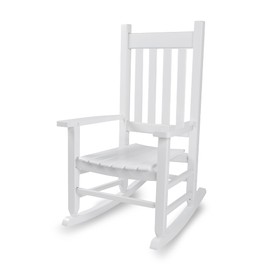 Hngilkoo Wooden Rocking Chair for Toddlers and Children Comfy Recliner Rocker for Baby Girls Outdoor Lounge Chair for Kids Age 6-10 Indoor White