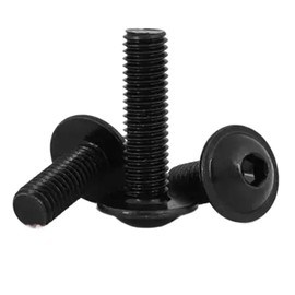 Mdingbao-Socket Cap Screws M3 M4 M5 M6 M8 M10 Grade 10.9 Black Hex Hexagon Socket Round Button Head with Washer Collar Screw Bolt, Strong wear Resistant (Color : Black, Size : M10X16 5PCS)