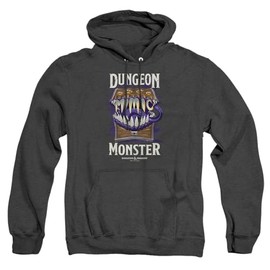 Popfunk Dungeons And Dragons Mimic Dungeon Monster Unisex Adult Pull-Over Heather Hoodie, Black Heather, Small