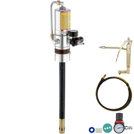 Happybuy 50:1 Pressure Ratio Air Operated Grease Pump with 13 ft High Pressure Hose and 360° Swivel Grease Gun Head – Portable Pneumatic Lubrication Pump for Workshop and Garage