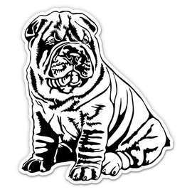 Sharpei Sticker - 3" Laptop Sticker - Waterproof Vinyl for Car, Phone, Water Bottle - Shar Pei Dog Decal
