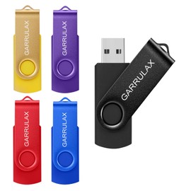 GARRULAX USB Flash Drive, 64GB USB 2.0 Rotatable Memory Stick Date Storage Pendrive Thumb Drives (5 Pack)