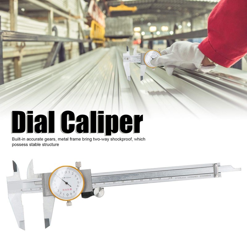 Dial Caliper Vernier Manual Measuring Gauge 0.02mm Accuracy 0150mm