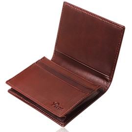 Part. Men's Business Card Holder, Genuine Leather, Soft and Comfortable in Your Hand, Won't Break, Includes Cosmetic Box, Large Capacity, brown (new)