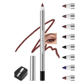 Erinde Lápiz Delineador en Gel Waterline, Delineador Resistente al Agua | Lápiz de Ojos Cremoso de Larga Duración para Ojos Sensibles, Maquillaje de Ojos de Alta Pigmentación y Precisión,#08 Burdeos