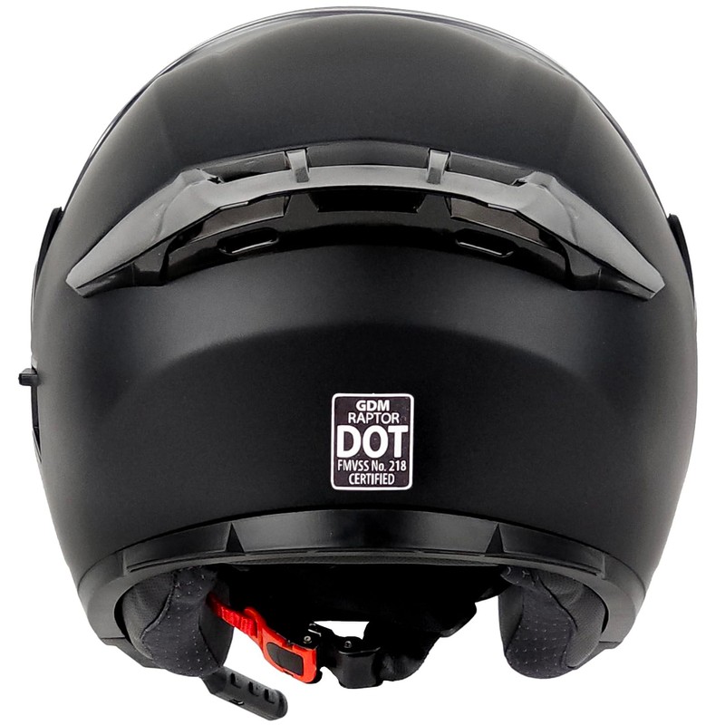 GDM Raptor Modular Bluetooth Motorcycle Helmet Flip-up, Matte Black (Medium)