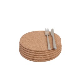 T&G 15034 FSC Certified Cork Round Table Mats/Surface Protectors, Set of 6, 22 x 0.6 cm