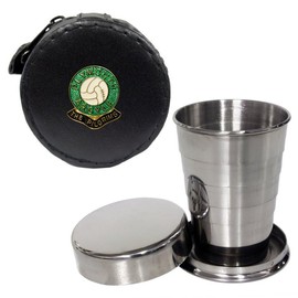 Knight 2oz Collapsible Drinking Cup with Leather Plymouth Argyle Football Club Case
