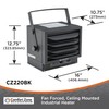 Comfort Zone Hard-Wired Ceiling Mount Garage Electric Space Heater, Fan-Forced,