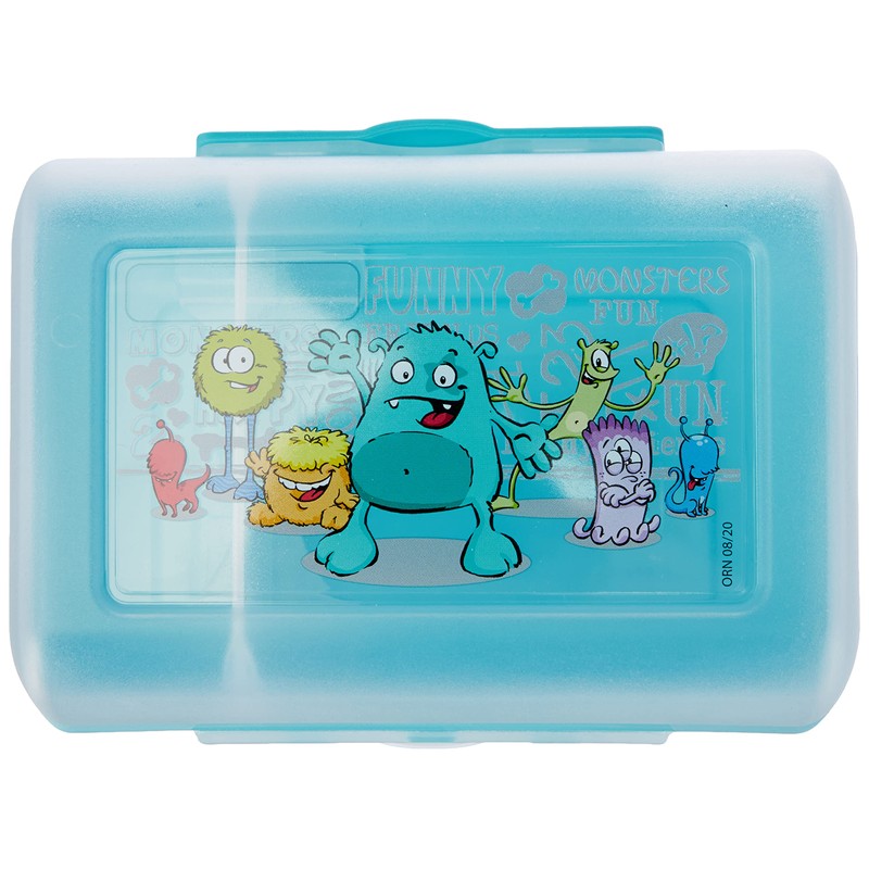 Emsa 514482 Lunch box for children, Removable partition, monster motif,