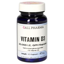 Gall Pharma Vitamin D3 20,000 IU GPH Capsules, 30 Capsules