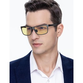 ANYLUV Blue Light Blocking Glasses Men Computer Gaming Glasses Lightweight Al-Mg Metal Anti Eyestrain Eye Protection