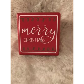 hobby lobby 2 Christmas Block Decor~3"~Let It Snow~Truck~Joy To World~Believe~