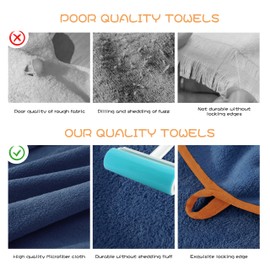 Dog Towel, Super Absorbent Large Pet Towel 51inch*31inch with Hand Pockets, Microfiber Quick Drying Dog Towels for Drying Dogs (Blue)